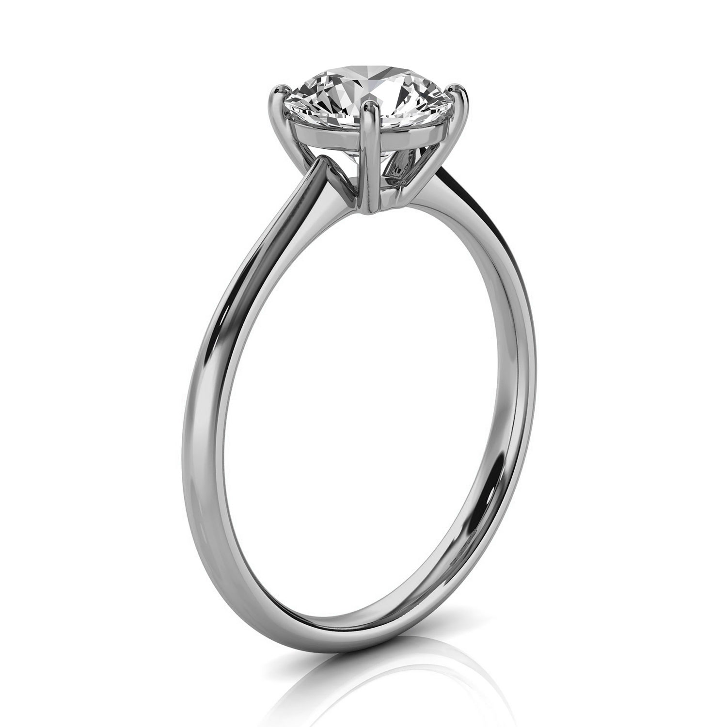 14K White Gold Rainera Solitaire Ring 